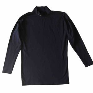 Under Armour Shirt Men XL Blue Gaiter Mock Coldgear Compression Logo Base Layer